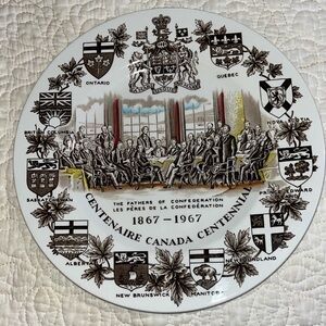 Vintage Wood & Sons England The Fathers of Confederation Canada Centennial Plate